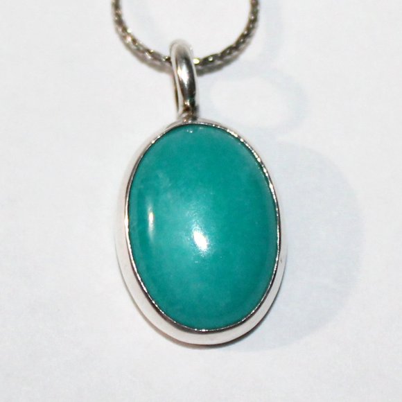 Jewelry - Sterling Silver Blue Green Glass Necklace